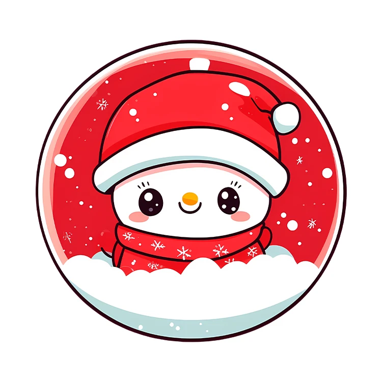 استیکر پارچه و لباس پاد آفرین مدل کارتونی کیوت آدم برفی کد S3778