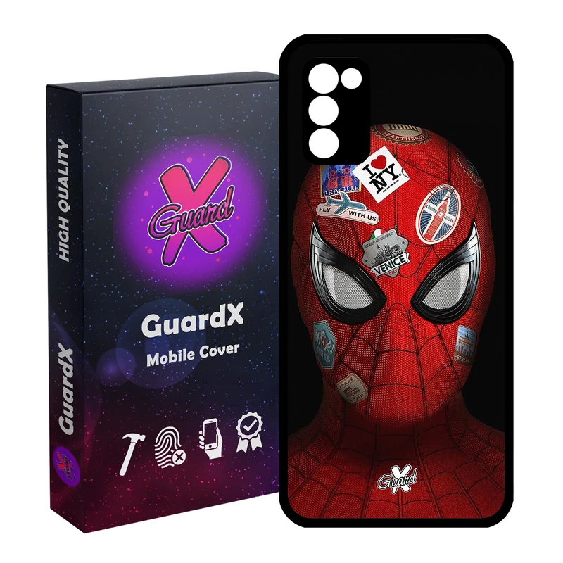 کاور گارد ایکس طرح Spider Man مدل Glass10033 مناسب برای گوشی موبایل سامسونگ Galaxy A02s / M02s