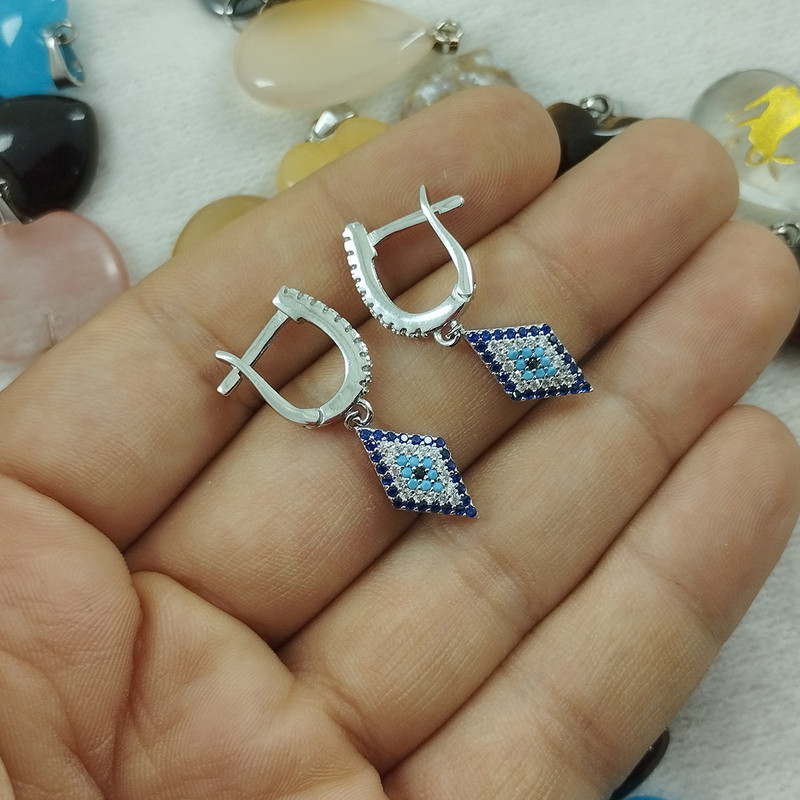 نیم ست نقره زنانه سلین کالا مدل چشم نظر Pc2-14