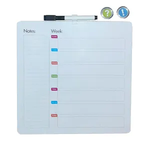 تخته وایت برد مدل پلنر هفتگی سایز 30x30 سانتی متر به همراه مگنت و ماژیک بسته 4 عددی