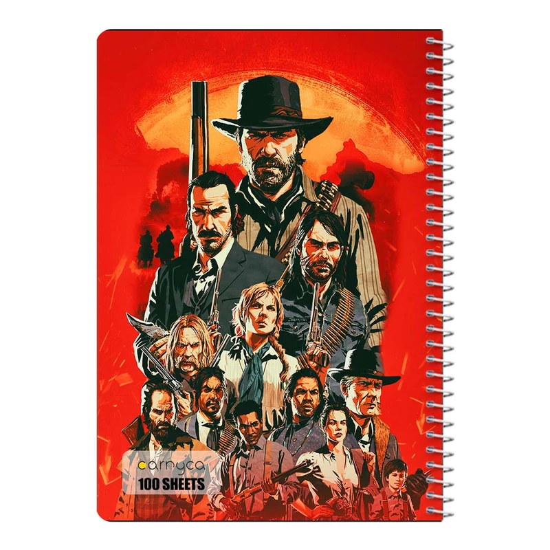 دفتر شطرنجی 100 برگ سیمی کارنیکا طرح رد دد Red Dead Redemption کد 53255