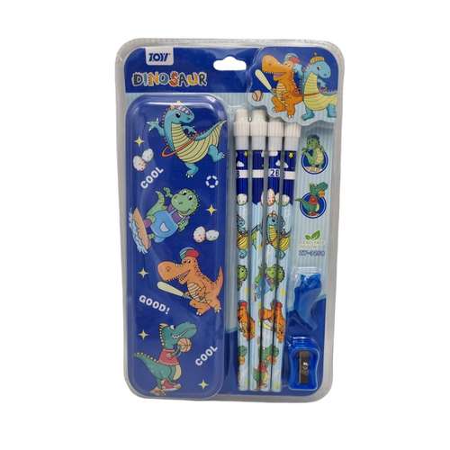 بسته لوازم التحریر مدل دایناسور کد zy3258  بسته 11 عددی
