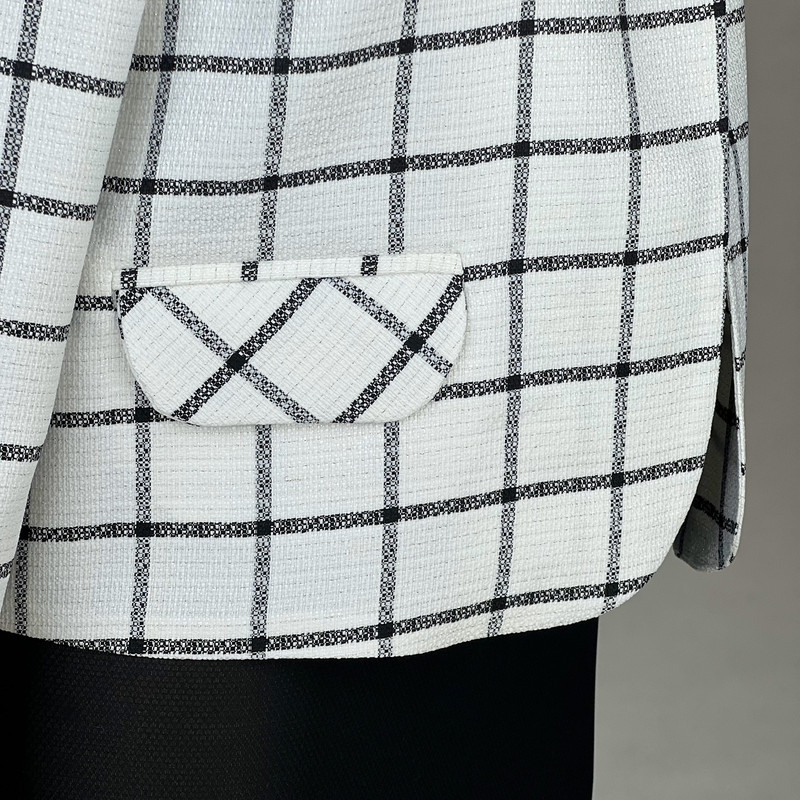 کت زنانه مدل شانل چهارخونه کد AK1135