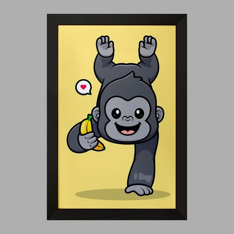 تابلو خندالو مدل حیوانات بامزه گوریل کد 29714