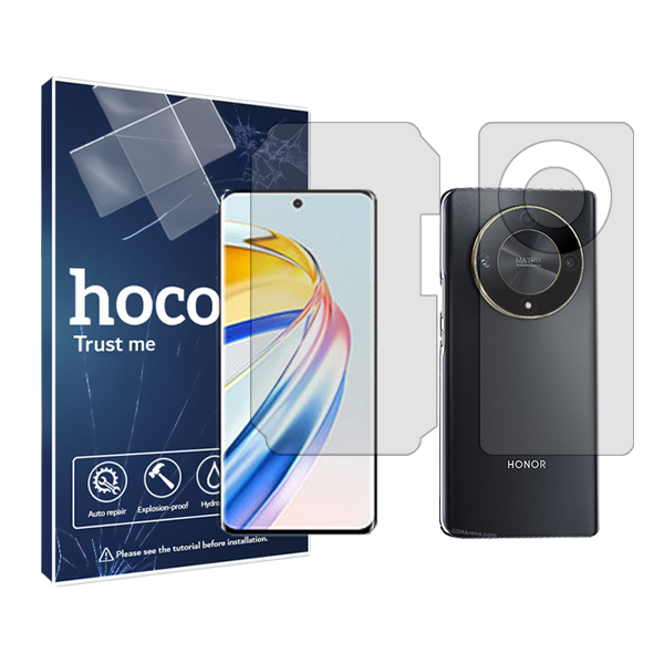 محافظ صفحه نمایش شفاف هوکو مدل HyGEL مناسب برای گوشی موبایل آنر X9b به همراه محافظ پشت گوشی