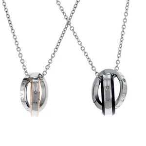 گردنبند برانت طرح حلقه عشق ابدی مجموعه 2 عددی