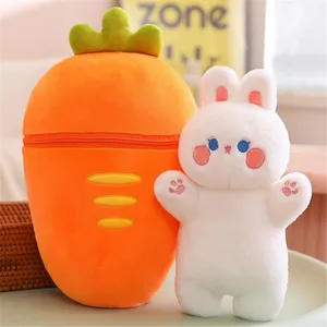 عروسک طرح خرگوش سورپرایزی مدل هویج کد JM11089 ارتفاع 30 سانتی‌متر