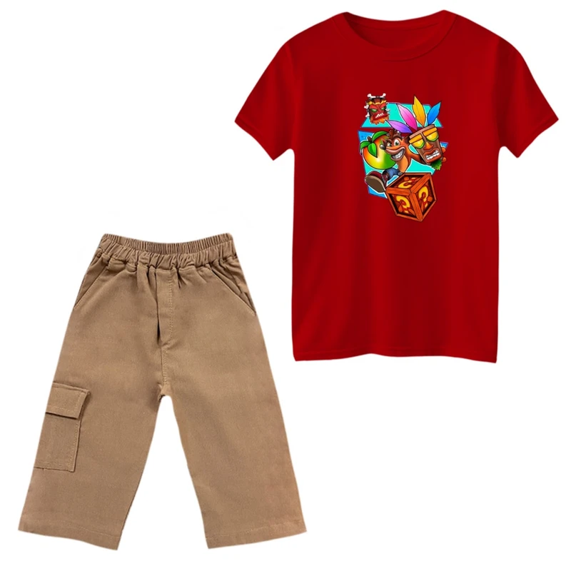 ست تی‌شرت و شلوارک پسرانه مدل کراش کد 4