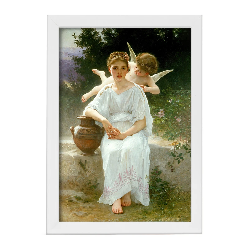 تابلو خندالو مدل نقاشی زمزمه های عشق اثر ویلیام بوگرو کد F12500