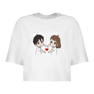 کراپ‌تاپ آستین کوتاه زنانه مدل LOVE  کد L43 S