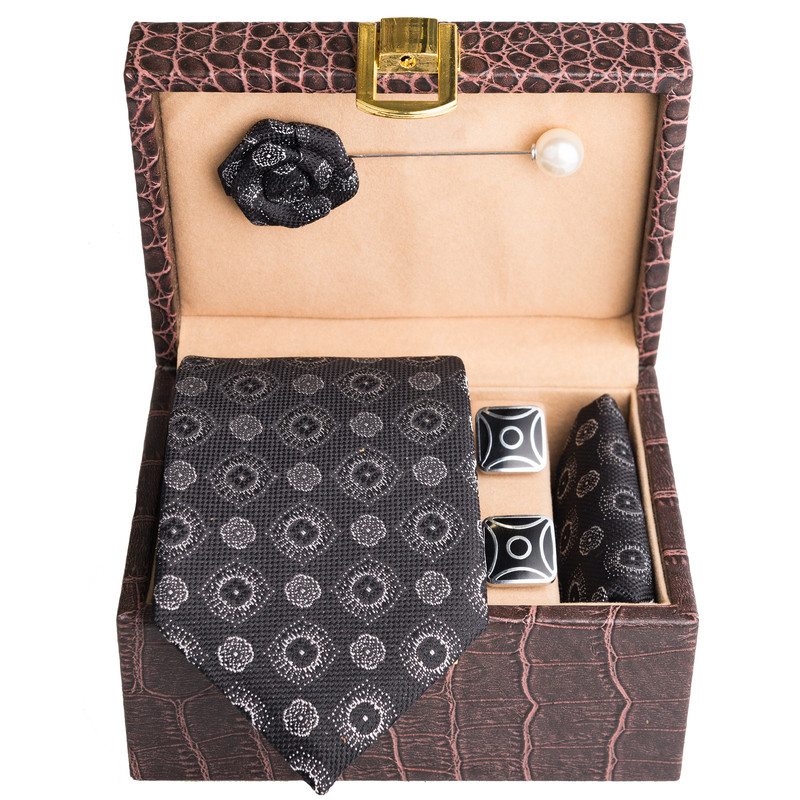 ست کراوات و دستمال جیب و دکمه سردست مردانه جیان فرانکو روسی مدل GF-PA2331-BOX 