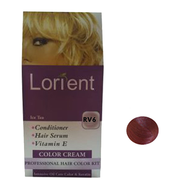 کیت رنگ مو لورینت شماره RV6 حجم 100 میلی لیتر رنگ انگوری متوسط