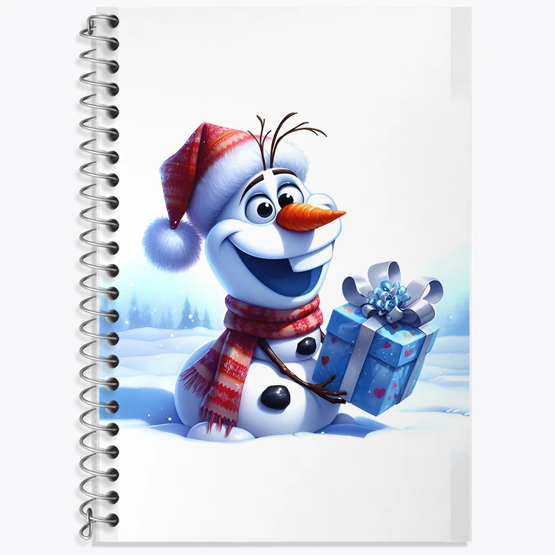 دفتر زبان 50 برگ خندالو مدل دو خط طرح الاف و کریسمس کد F8393