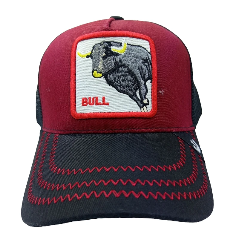 کلاه کپ مدل پشت توری طرح BULL