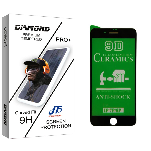 محافظ صفحه نمایش جی اف مدل Diamond glass مناسب برای گوشی موبایل اپل iphone 7 Plus/ 8 Plus