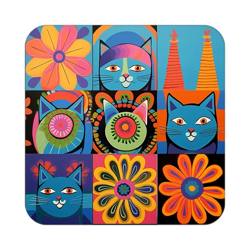 زیر لیوانی کاکتی طرح حیوانات رنگی مدل mp25559