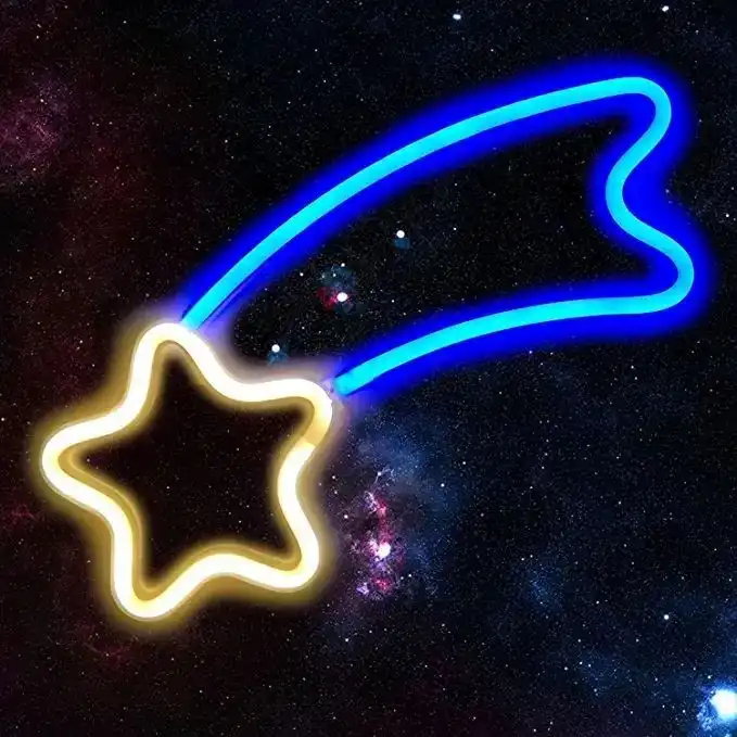 چراغ نئونی دیواری طرح ستاره دنبال دار