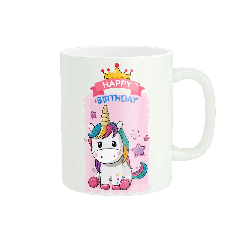 ماگ پادآفرین مدل تولدت مبارک طرح یونیکورن کد PM284