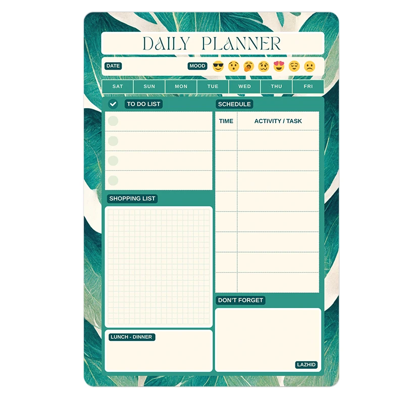 تخته وایت برد لاژید طرح پلنر روزانه مدل آهنربایی سایز 20×30 سانتیمتر