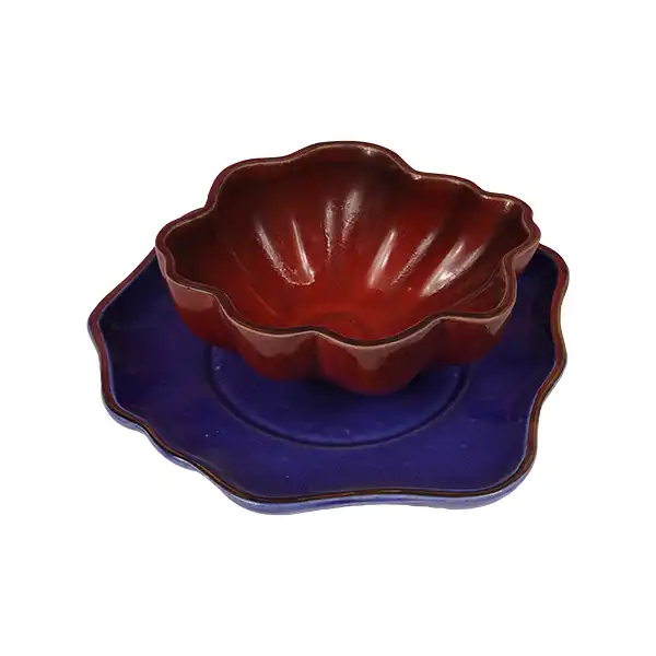 ست کاسه و  بشقاب سرامیکی مدل شقایق