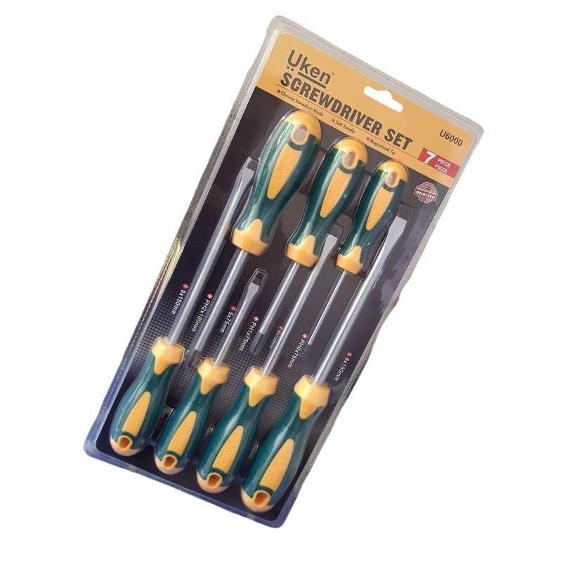 پیچ گوشتی دوسو و چهارسو یوکن مدل UY2229 مجموعه 7 عددی پیچ گوشتی دوسو و چهارسو یوکن مدل UY2229 مجموعه 7 عددی