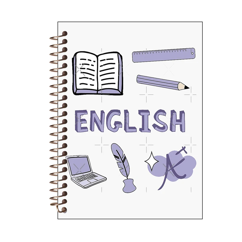 دفتر زبان 60 برگ طرح حروف انگلیسی کد L303