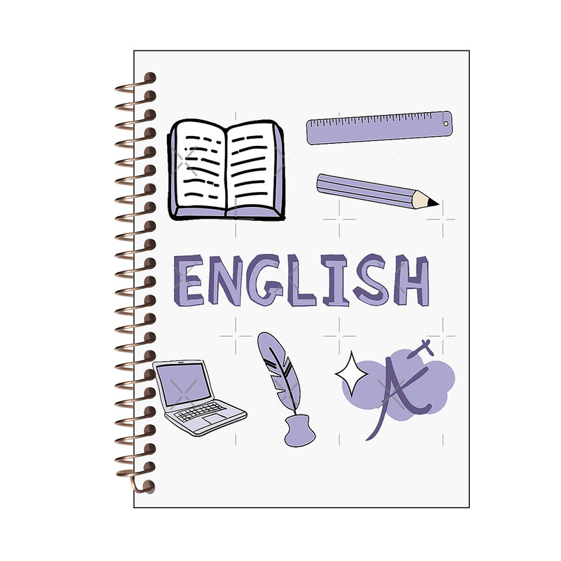 دفتر لغت 100 برگ طرح حروف انگلیسی کد W303