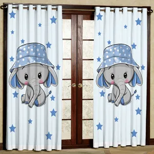 پرده مدل فیل و کلاه هازان پانچی کد 4323 سایز 140x200 سانتی متر