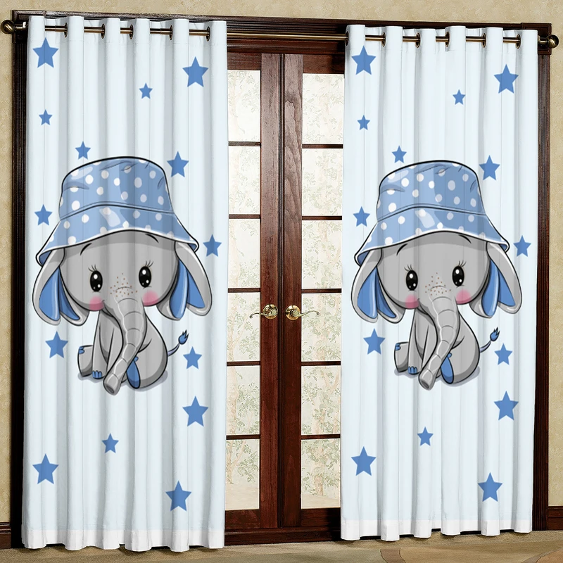 پرده مدل فیل و کلاه هازان پانچی کد 4323 سایز 140x200 سانتی متر