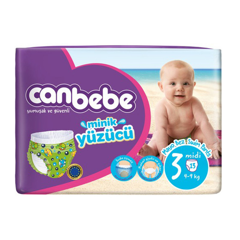 پوشک استخری جان به به کد 456789 سایز 3 بسته 13 عددی