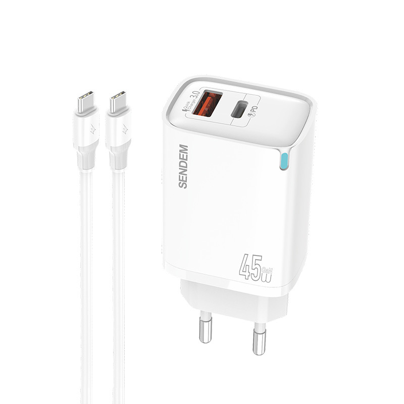 شارژر دیواری 45 وات سندم مدل S23 ULTRA به همراه کابل تبدیل USB-C