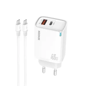 شارژر دیواری 45 وات سندم مدل S24 ULTRA به همراه کابل تبدیل USB-C