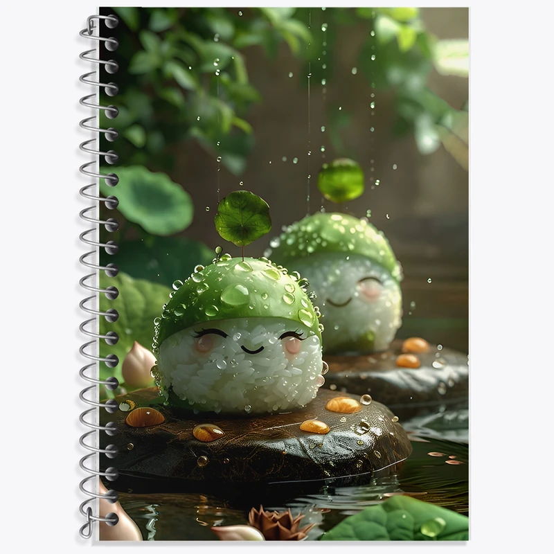 دفتر لغت 50 برگ خندالو طرح اونیگیری (Onigiri) کد F7838