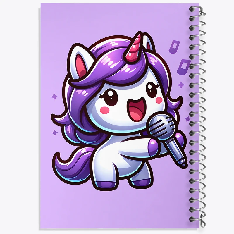 دفتر مشق 50 برگ خندالو طرح اسب تک شاخ کیوت کد F7721