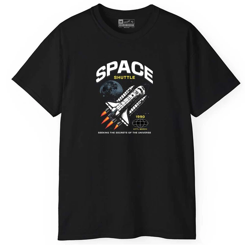 تی شرت آستین کوتاه مردانه پاد آفرین مدل اسپرت طرح کهکشانی متن دار کد 0835