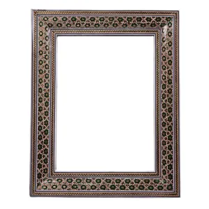 قاب آینه خاتم کاری طرح زمرد کد TKH1824