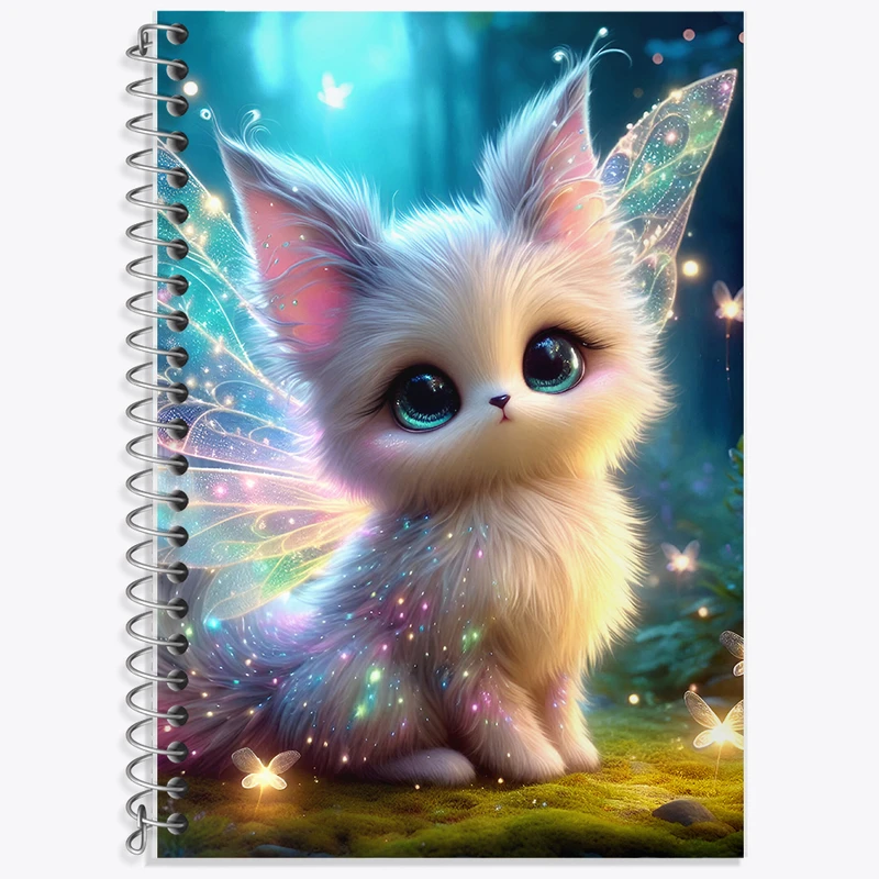 دفتر زبان 50 برگ خندالو مدل سه خط طرح گربه بامزه کد F5362