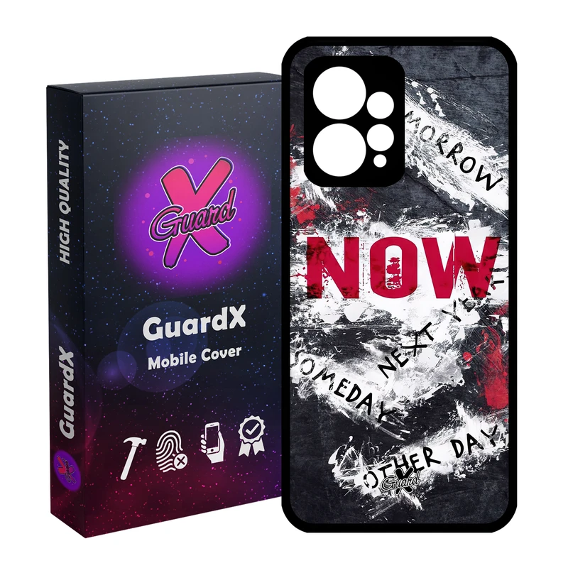 کاور گارد ایکس طرح متن مدل Glass10484 مناسب برای گوشی موبایل شیائومی Redmi Note 12 4G