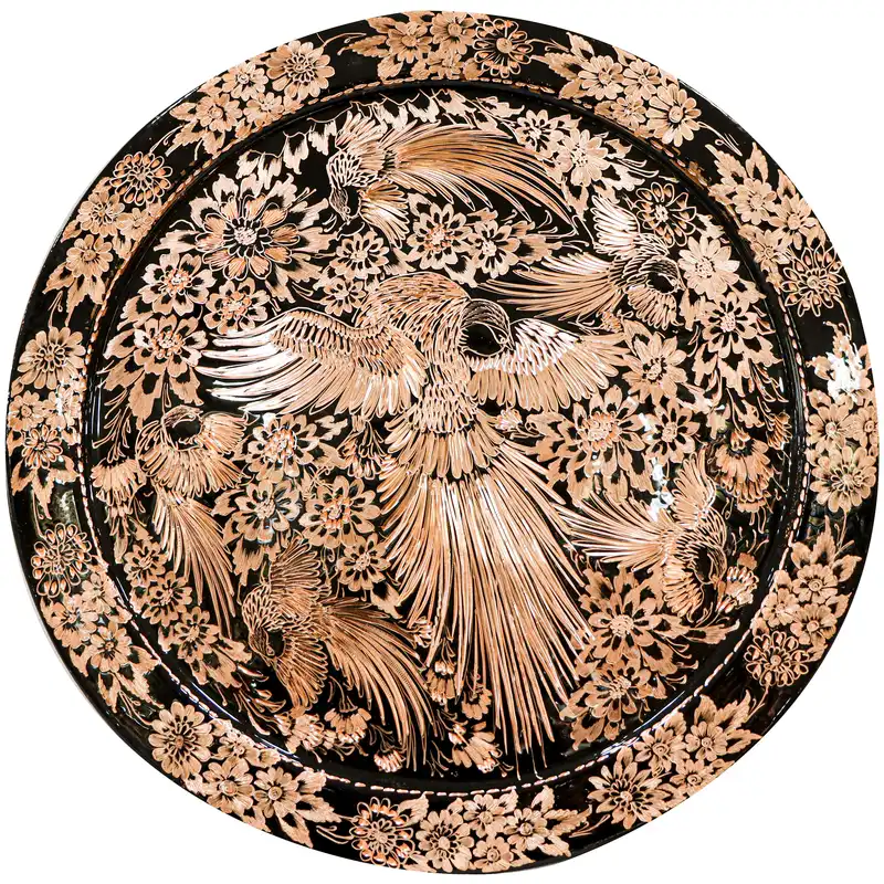 سینی مسی مدل الماس تراش گرد کد 60