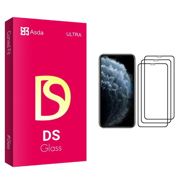 محافظ صفحه نمایش آسدا مدل DS glass مناسب برای گوشی موبایل اپل iPhone 11 Pro بسته سه عددی