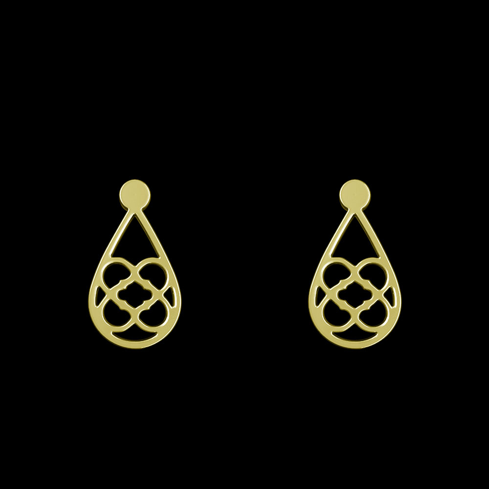 گوشواره طلا 18 عیار زنانه مدوپد مدل اشک و گل کد GA1-10382