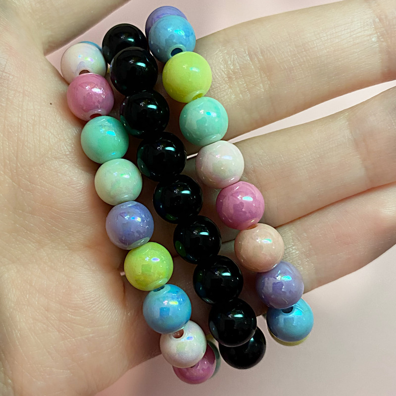 دستبند دخترانه مدل رنگین کمانیها مجموعه 3 عددی