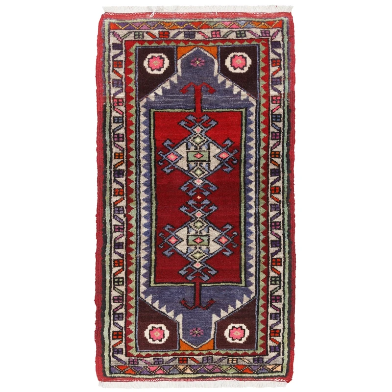 فرش دستبافت نیم متری سی پرشیا کد 709054 زمینه لاکی
