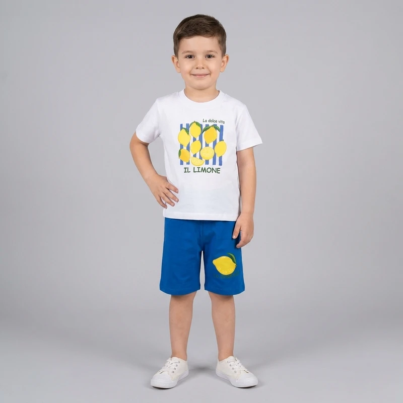 ست تی شرت و شلوارک پسرانه مدل lemon
