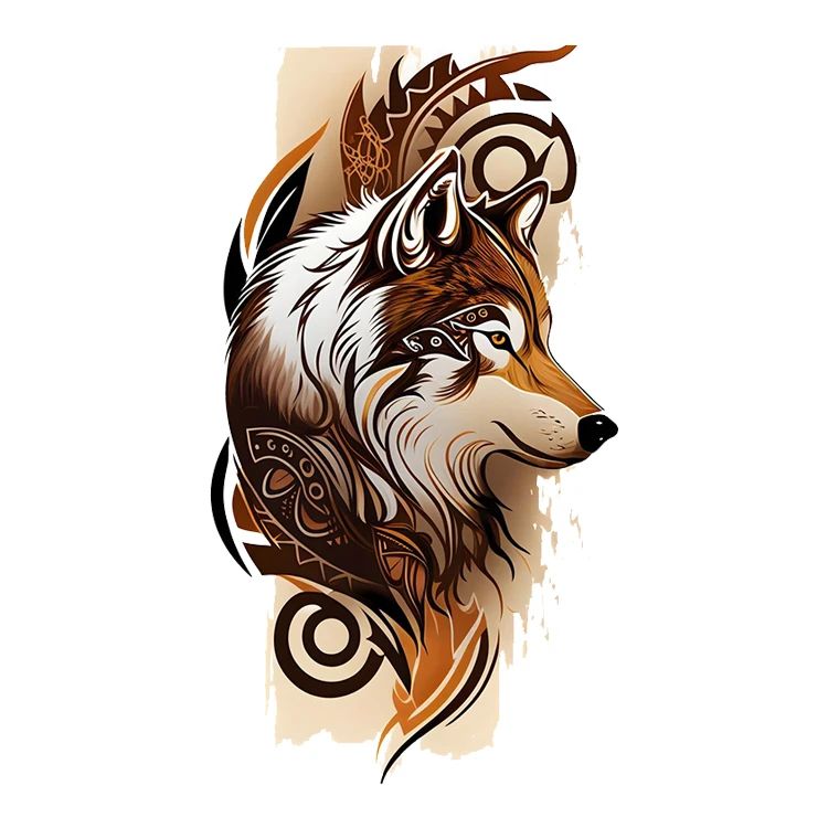 استیکر پارچه و لباس پاد آفرین مدل گرگ کد 2232