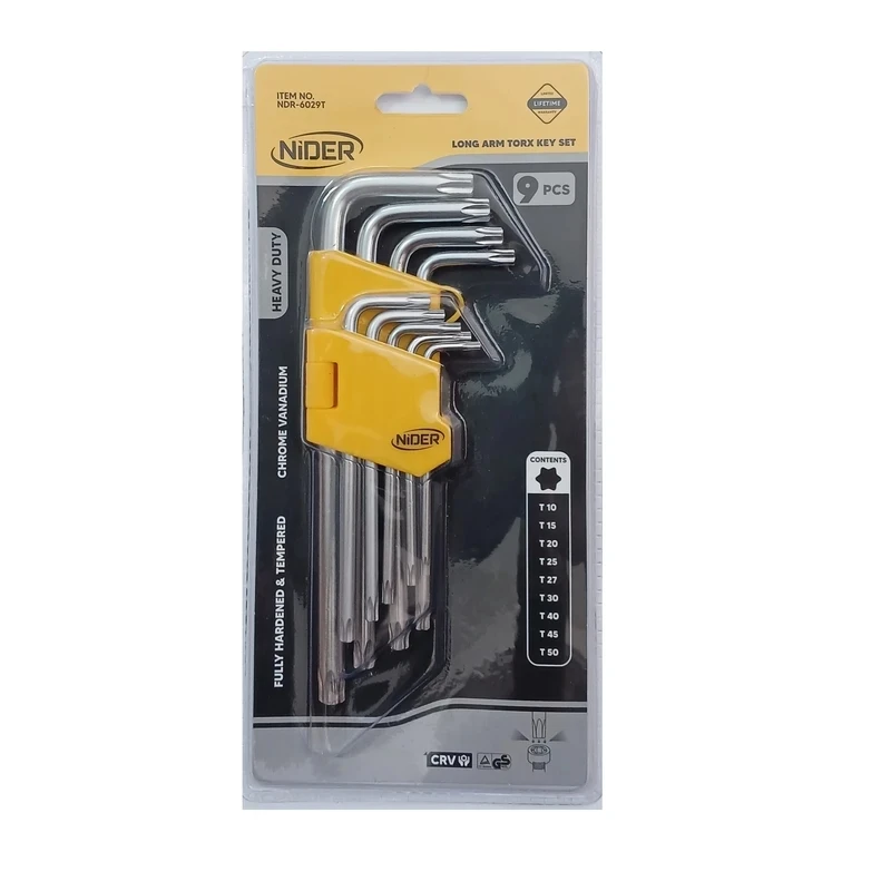 آچار آلن ستاره ای نیدر مدل AJ-NDR-6029 مجموعه 9 عددی