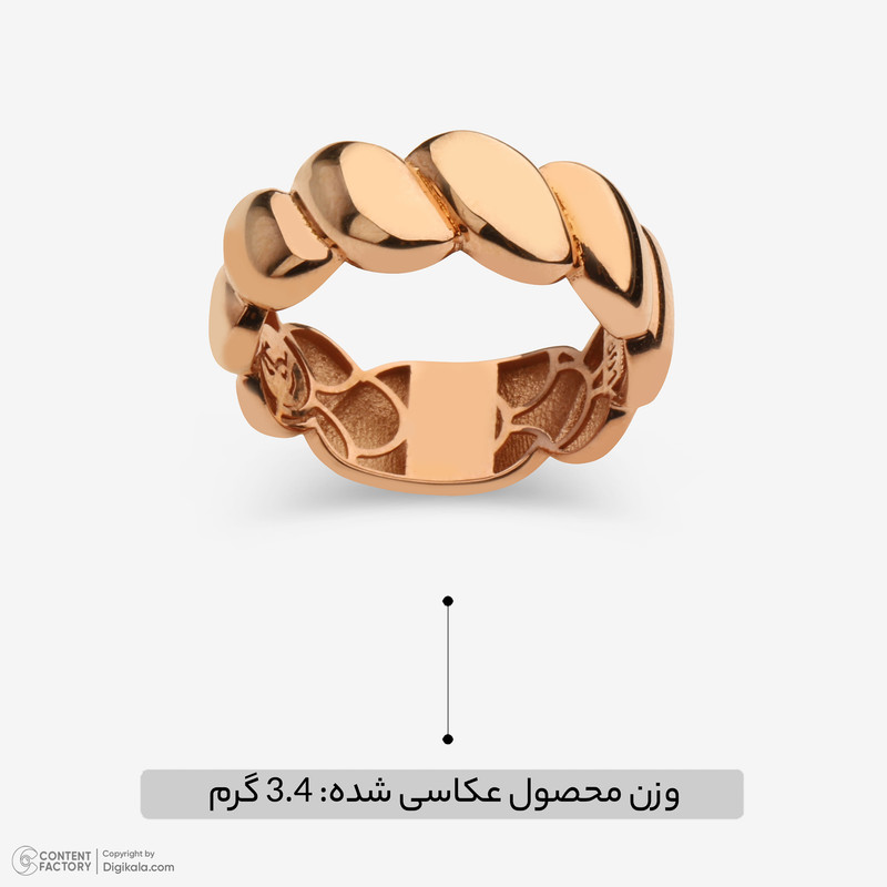 انگشتر طلا 18 عیار زنانه گلدم مدل مارپیچR-3070102  - 3