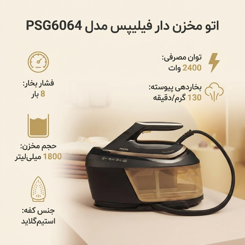 خرید و قیمت اتو مخزن دار فیلیپس مدل PSG6064