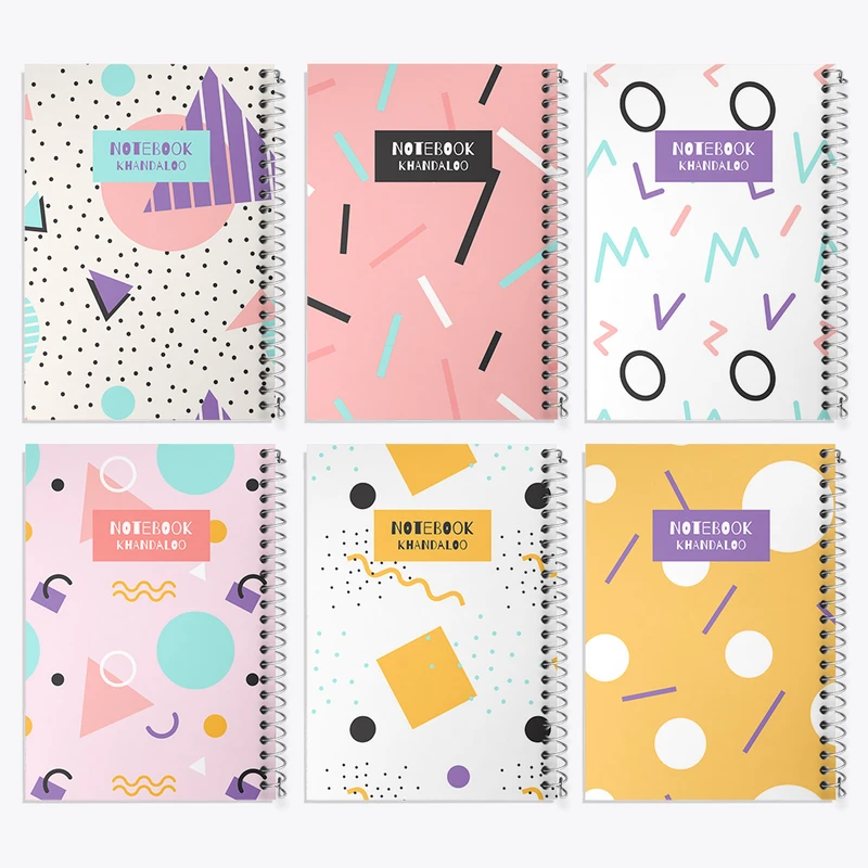 دفتر مشق 100 برگ خندالو طرح فانتزی کد 36 مجموعه 6 عددی