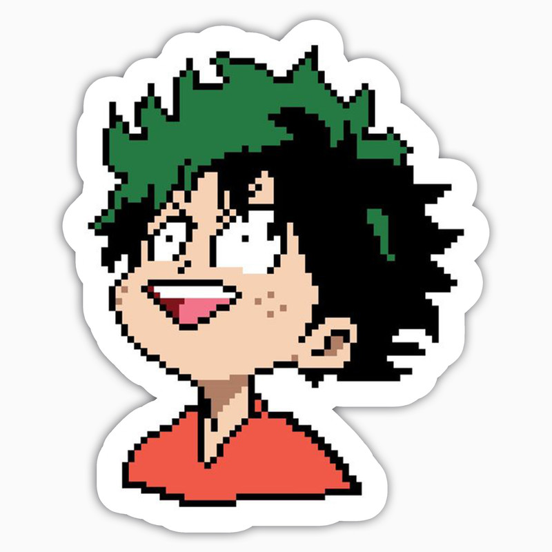 استیکر لپ تاپ و موبایل بووم طرح انیمه My Hero Academy مدل Funny Deku کد BM142 